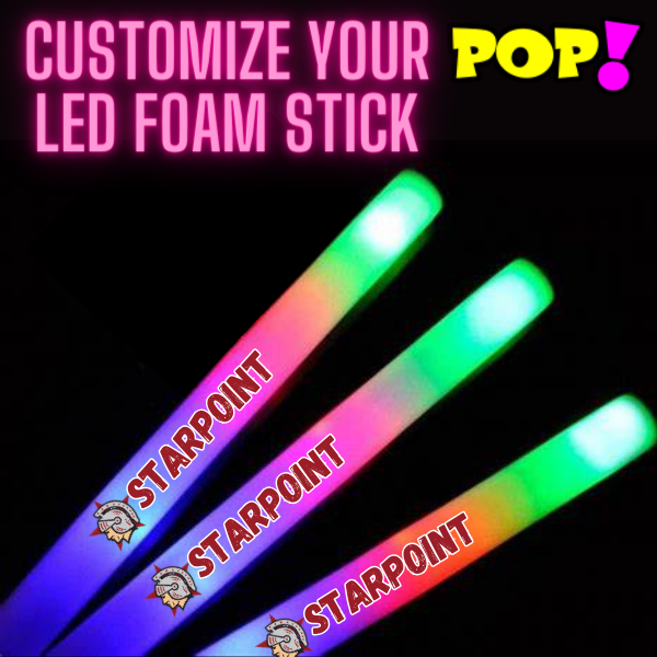 Custom School LED Foam Stick 3 Pack - POPPartyballoons