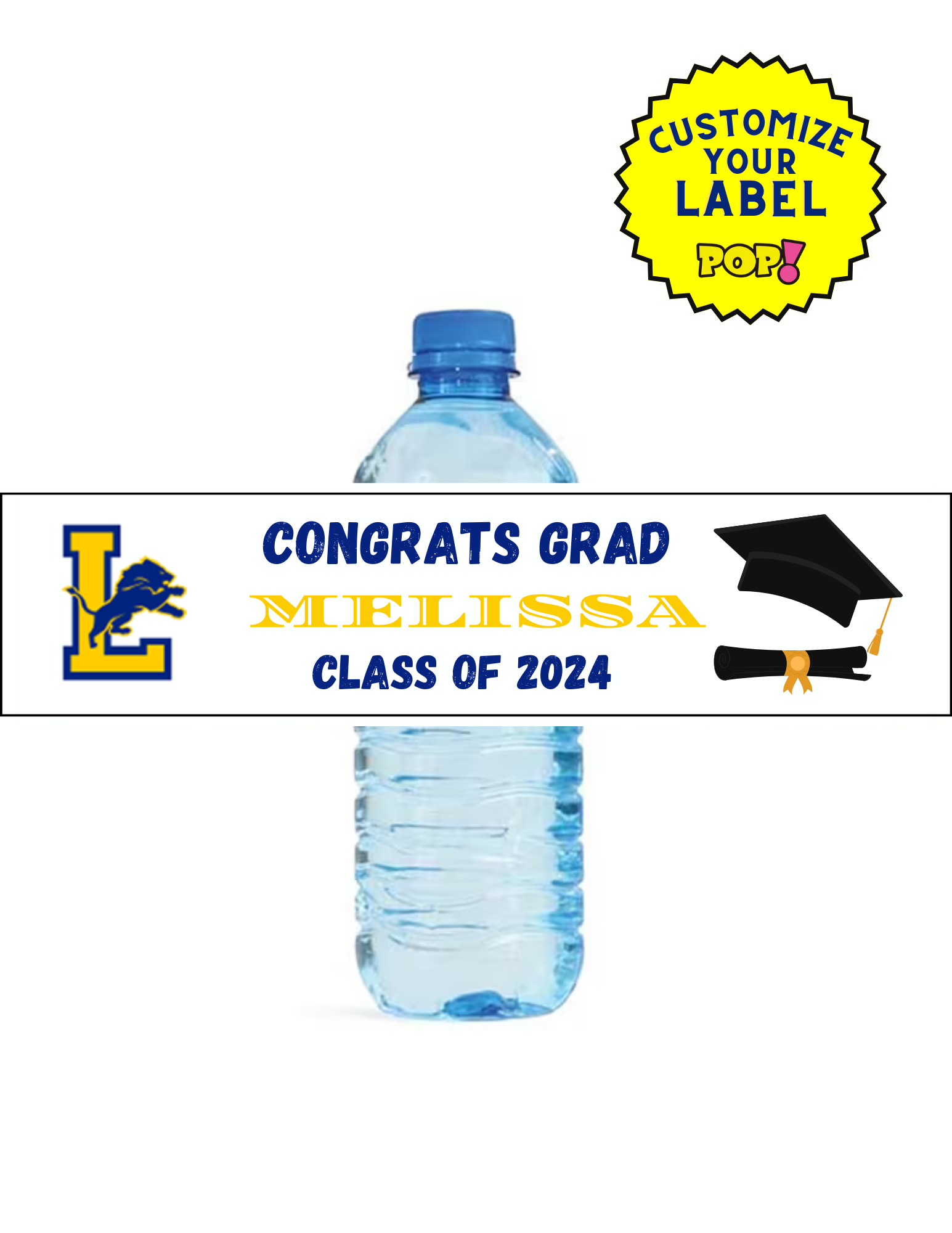 School Water Bottle Labels - Choose Your School - POPPartyballoons