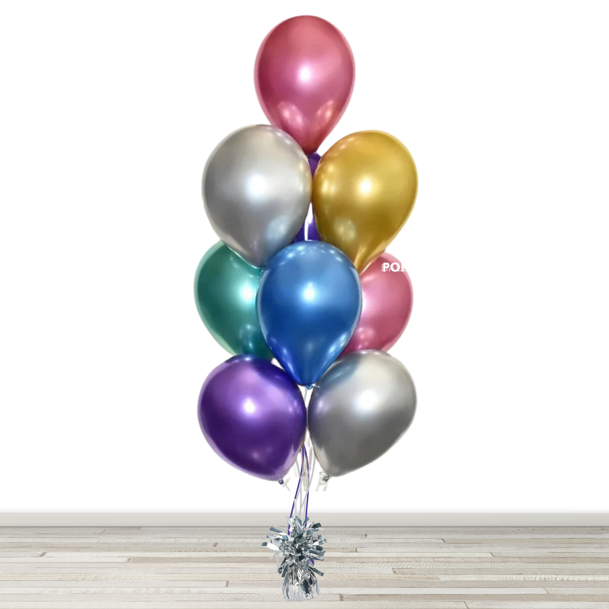 Chrome Balloon Bouquet - 10 Balloons