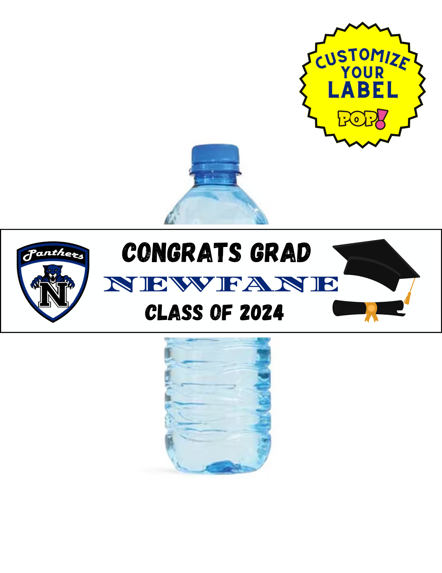 School Graduation Water Bottle Labels - Pick Your School - POPPartyballoons