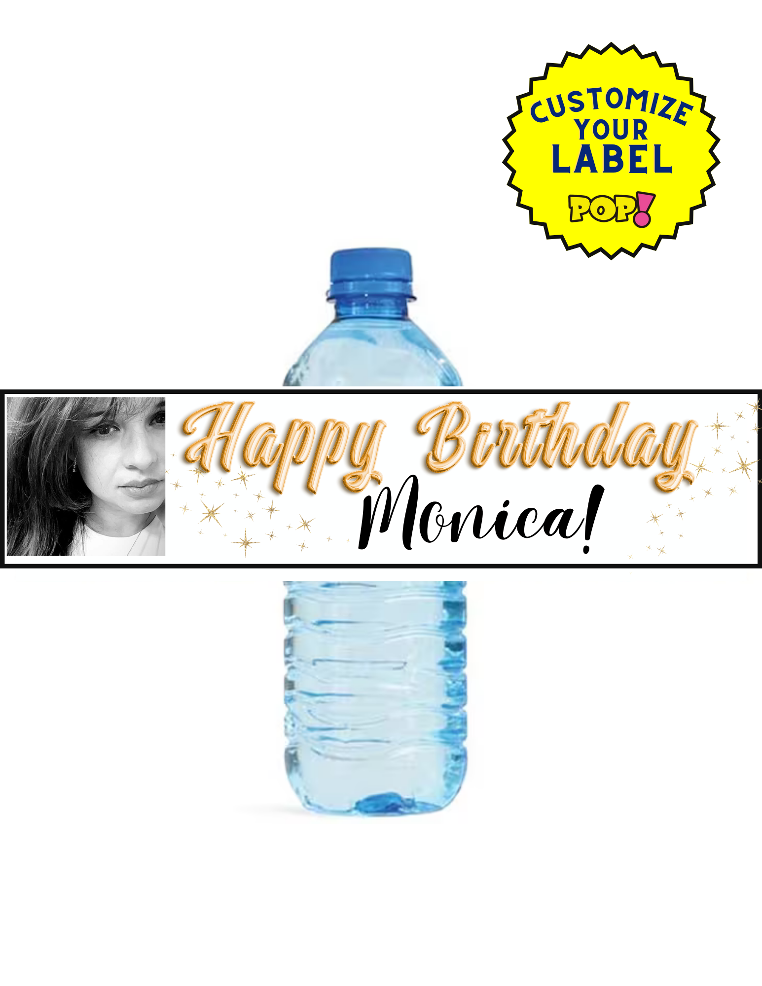Custom Water Bottle Labels - Send Us Your Photo - POPPartyballoons