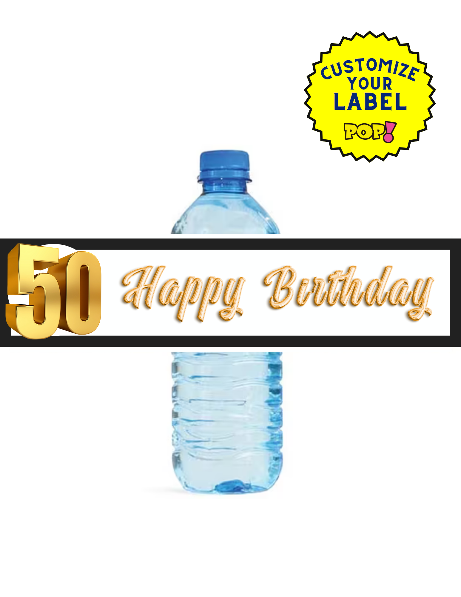 Custom Water Bottle Labels - Customize Your Image - POPPartyballoons