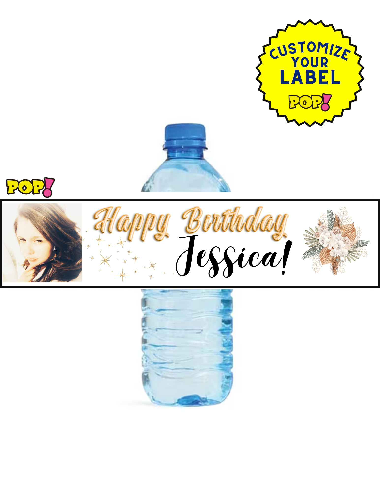 Custom Water Bottle Labels - Customize Your Design - POPPartyballoons