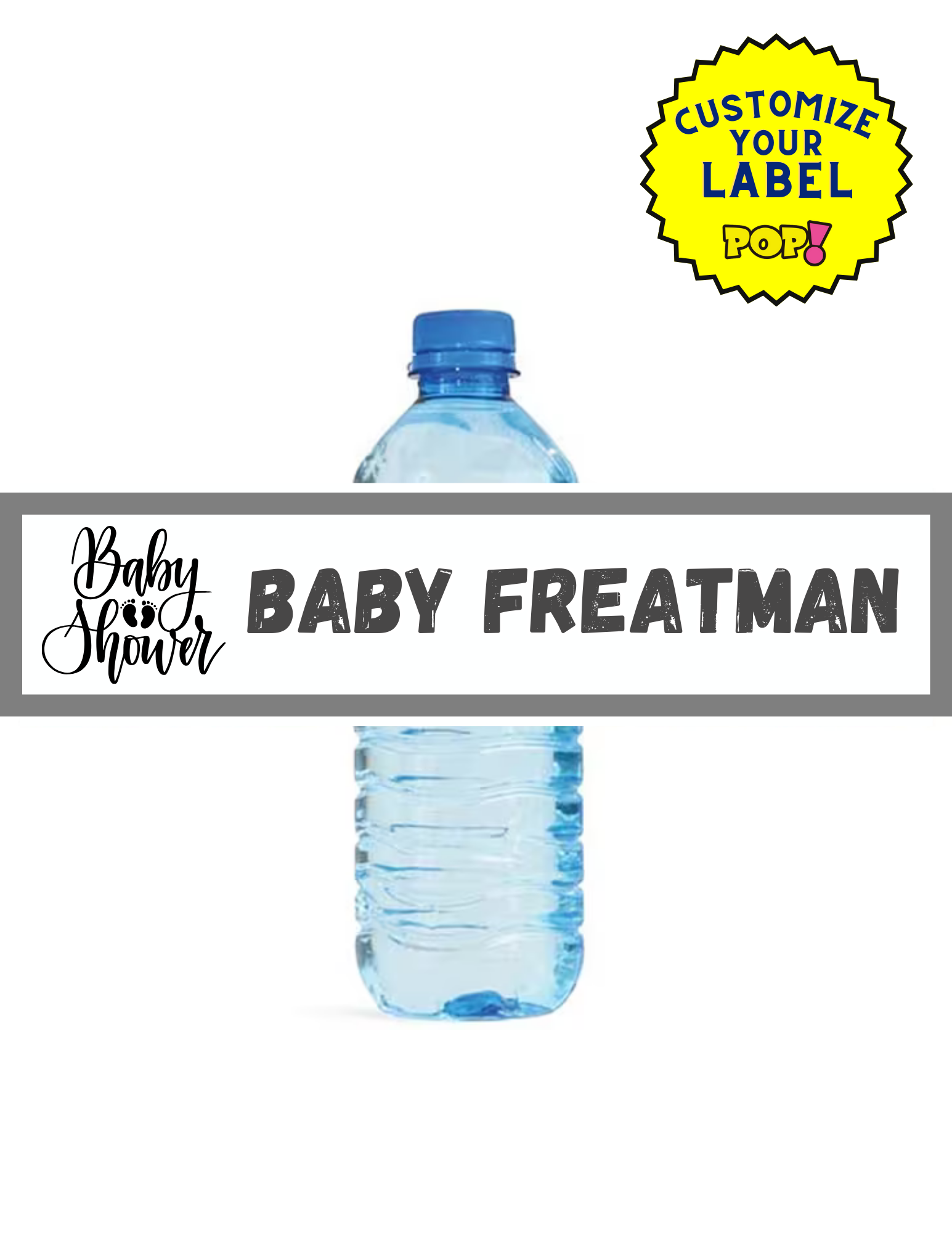 Custom Water Bottle Labels - Customize Your Design - POPPartyballoons