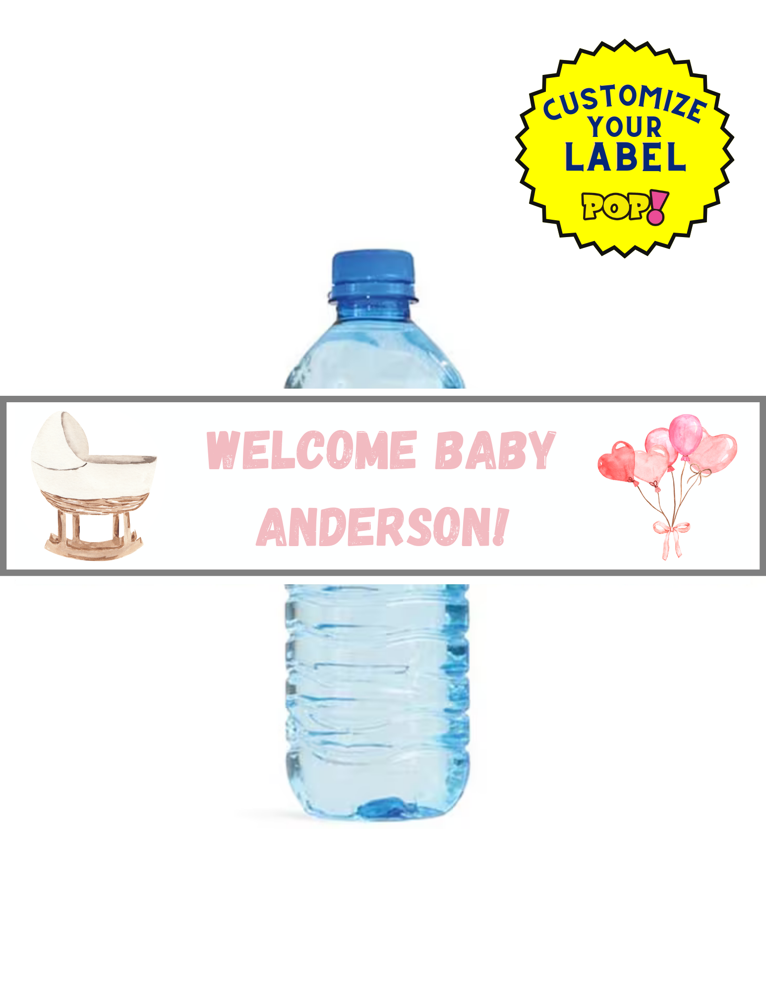 Custom Water Bottle Labels - Send Us Your Photo - POPPartyballoons