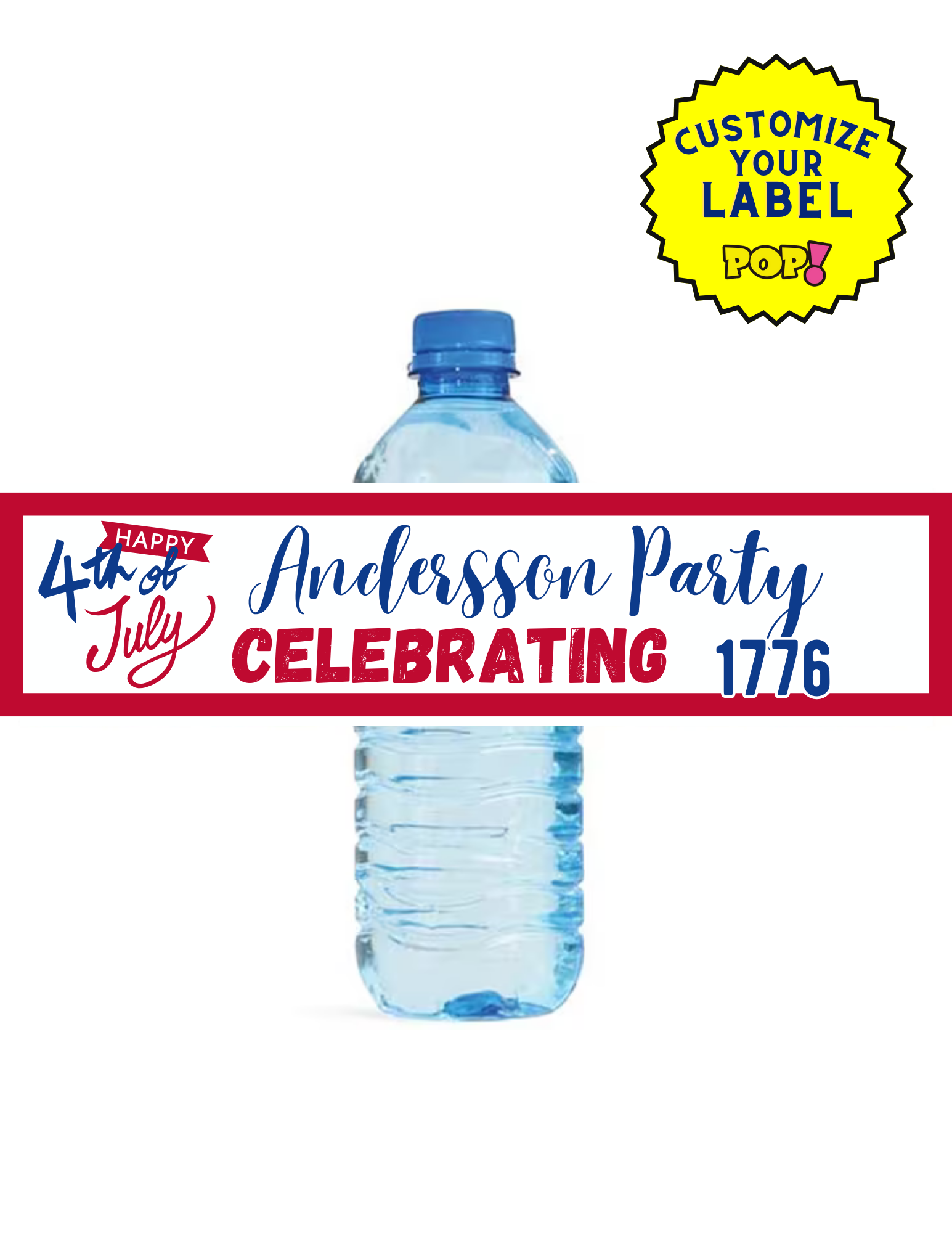 Custom Water Bottle Labels - Send Us Your image - POPPartyballoons