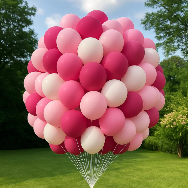 50 Standard Latex Balloons: Helium-Filled