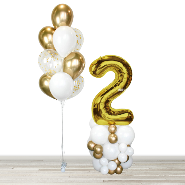 Confetti Balloon Bouquet and Number Balloon Column - Build Your Own