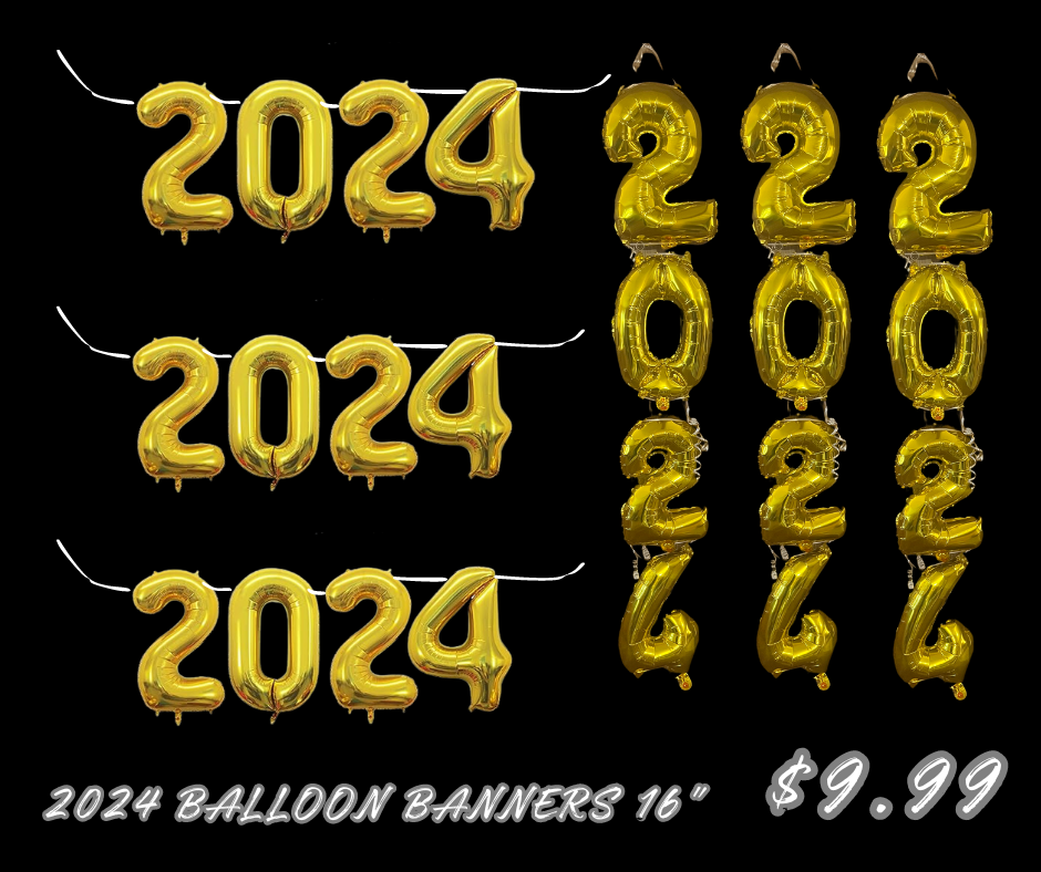 16" 2024 Banner - POPPartyballoons