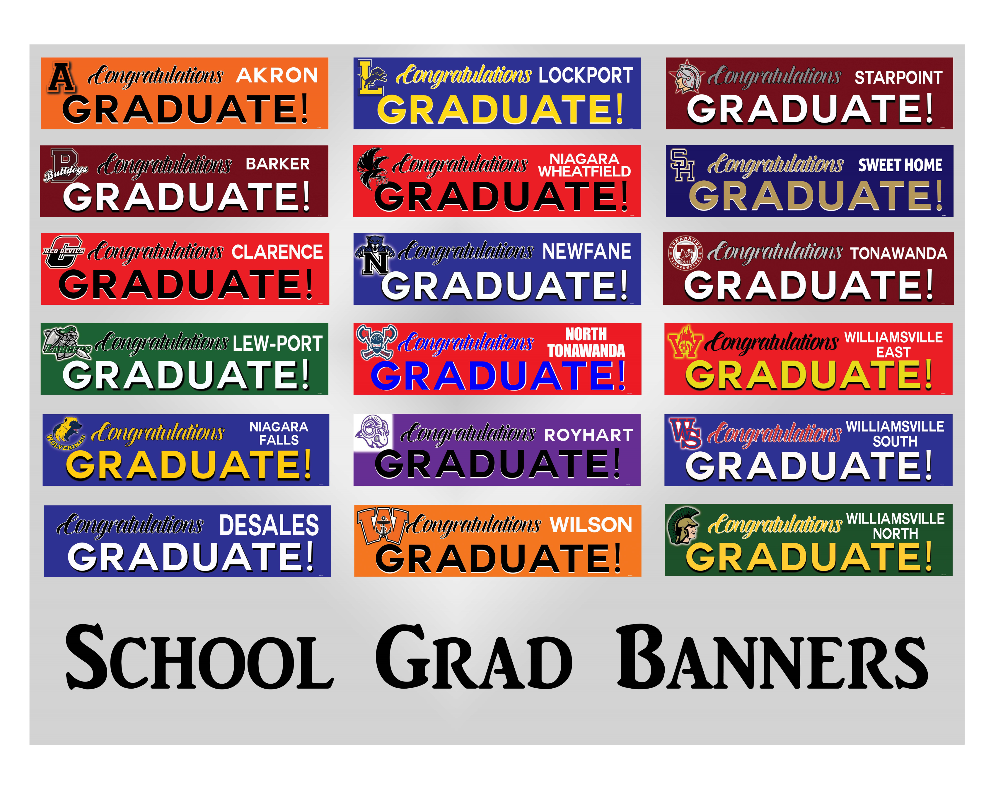 School Graduation Banners - Choose Your School Colors