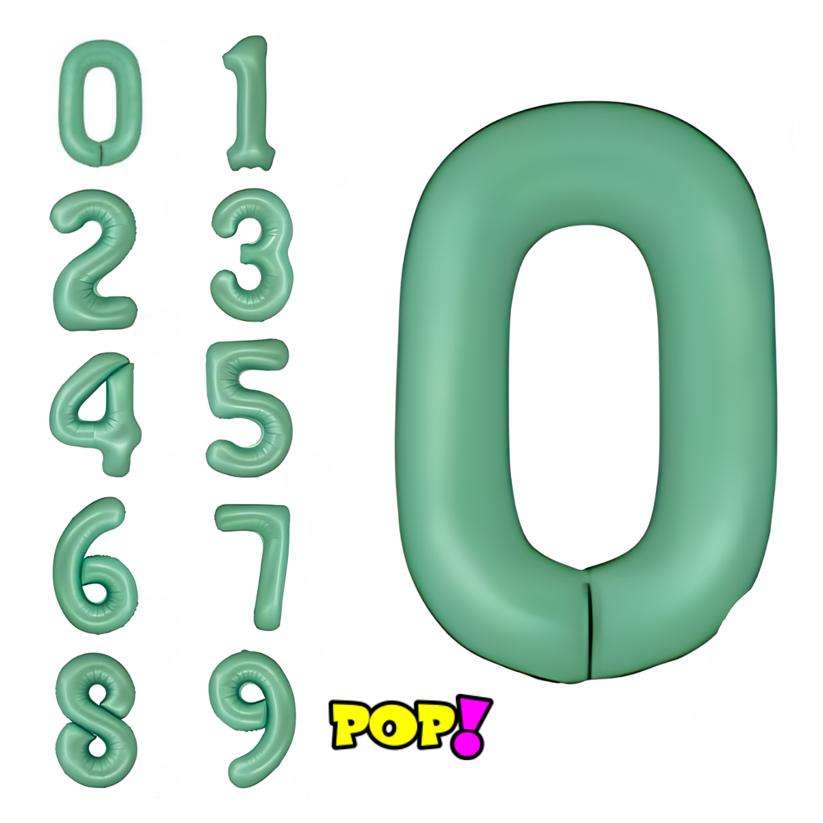 34" Jumbo Numbers - Matte Mint - POPPartyballoons