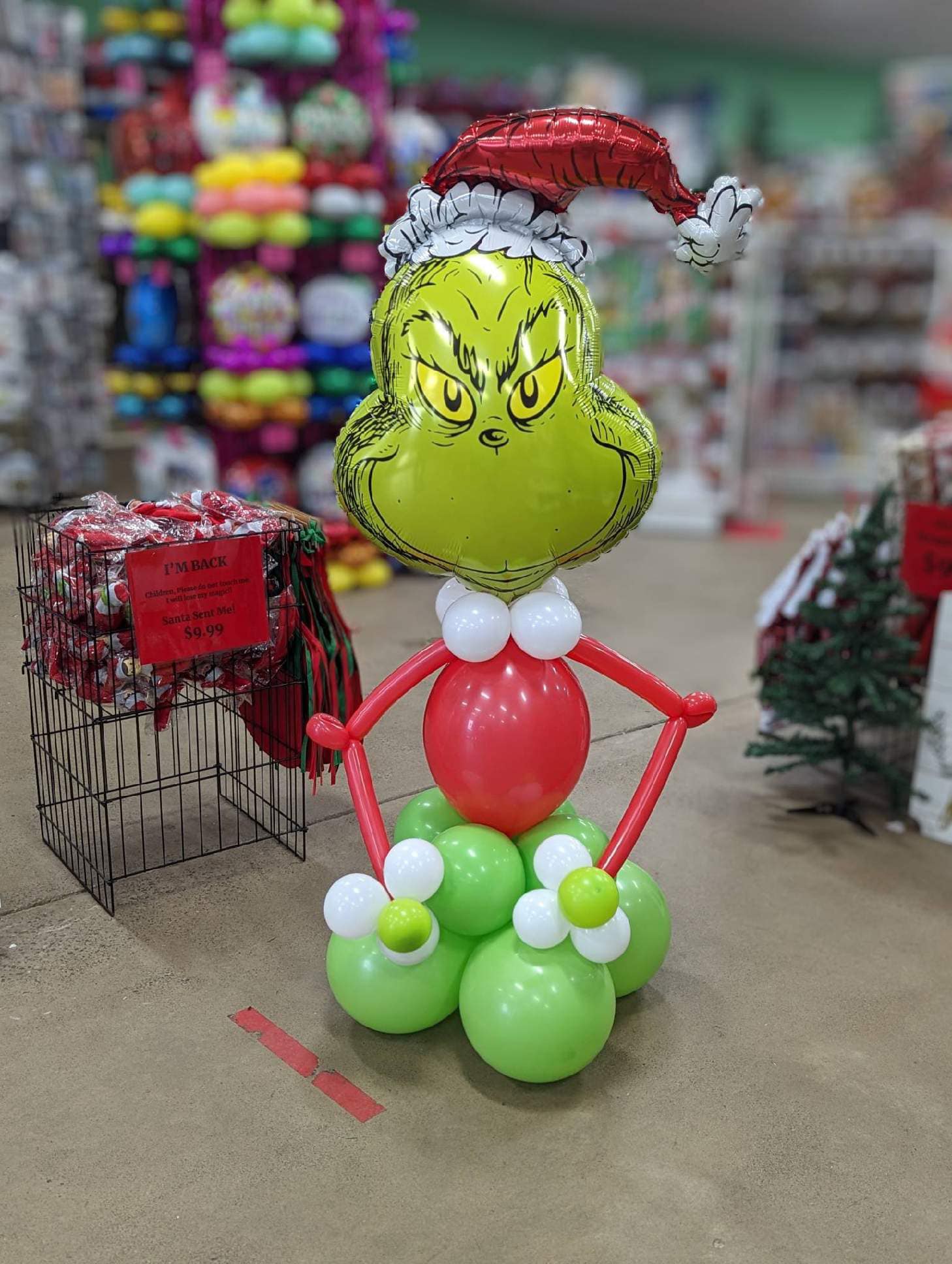 3 Foot Grinch Balloon Friend - POPPartyballoons