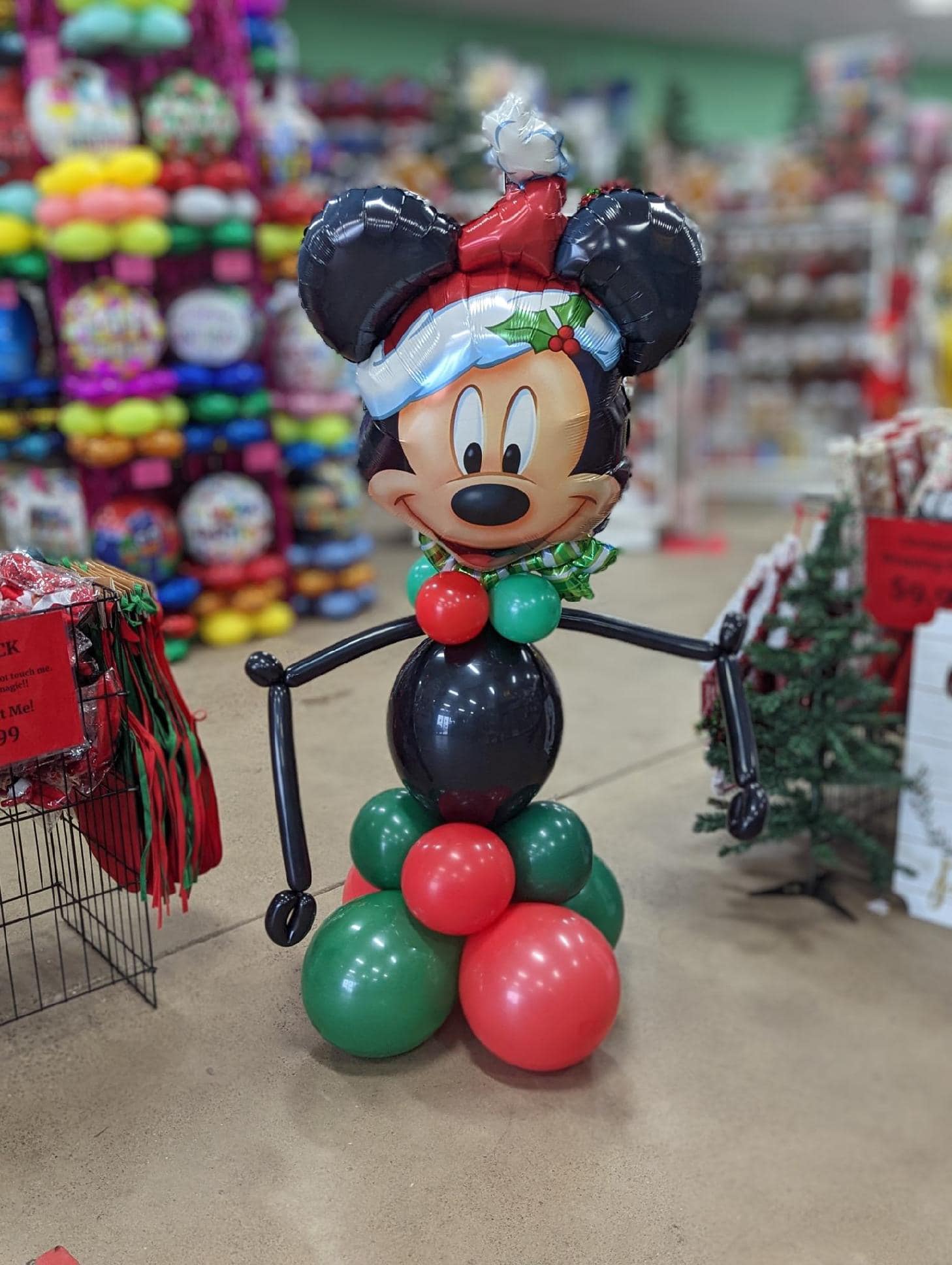 3 Foot Christmas Mickey Balloon Friend - POPPartyballoons