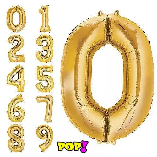 34" Jumbo Numbers - Gold - POPPartyballoons