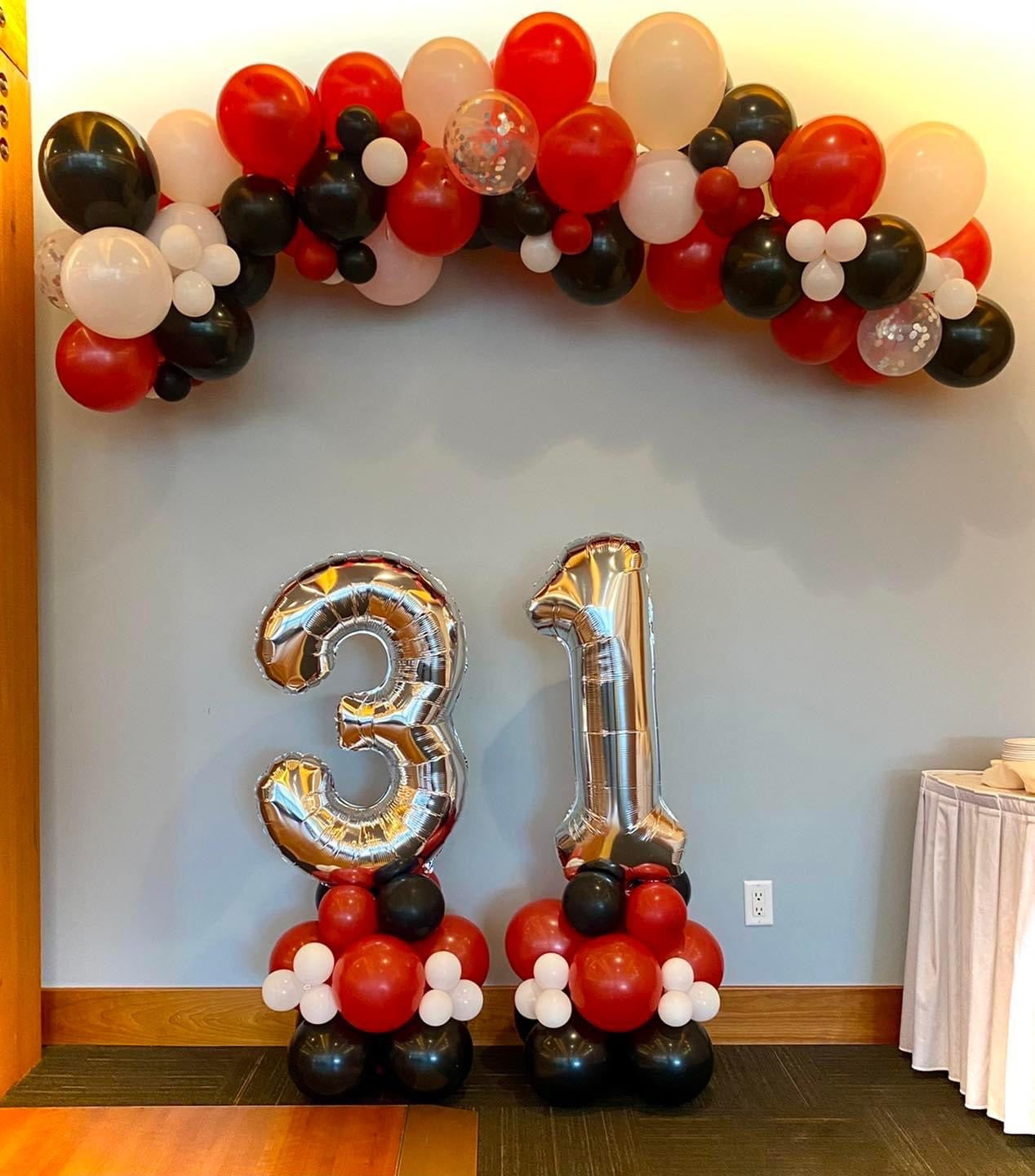 Balloon Garland with Two Number Marquees - POPPartyballoons