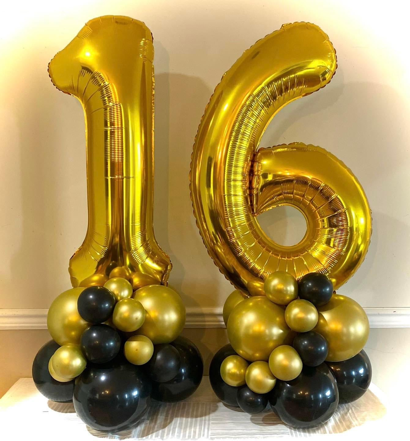 Jumbo Number with Custom Balloon Base - POPPartyballoons