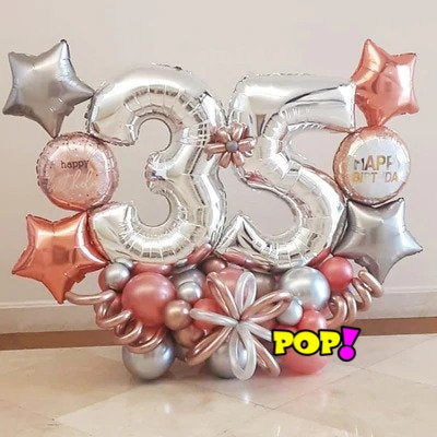 Deluxe 34" Number Marquee - Choose Your Color Theme - POPPartyballoons