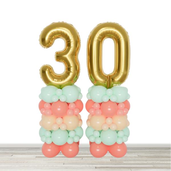 Sherbet Double Number Balloon Column - 2 34" Numbers