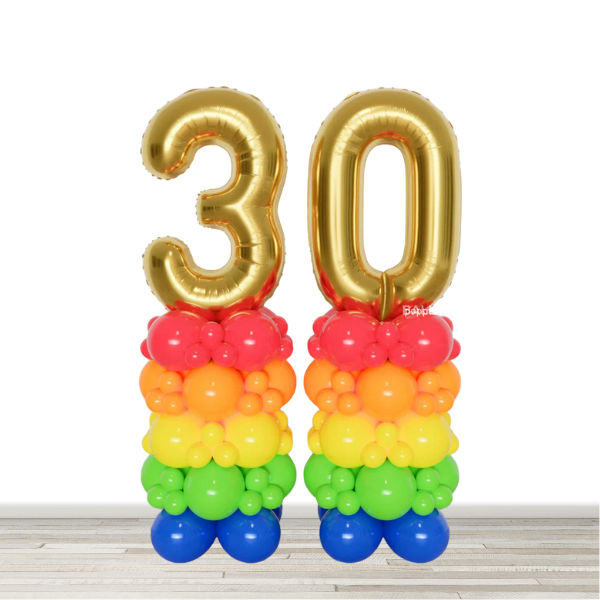 Double Number Balloon Column - 2 34" Numbers - Build Your Own