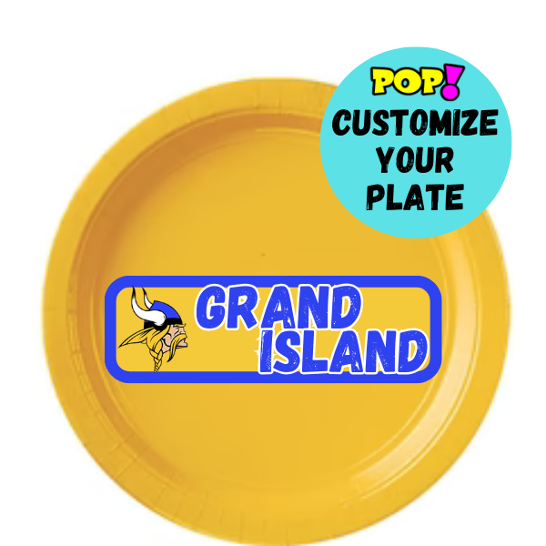 Custom School Paper Plates - 8 Ct. - POPPartyballoons