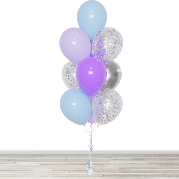 Frozen Inspired Confetti Balloon Bouquet - 10 Balloons