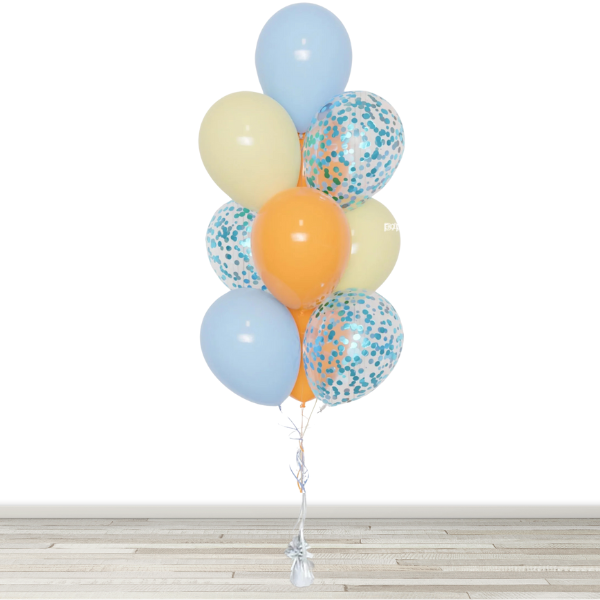 Bluey Inspired Confetti Balloon Bouquet - 10 Balloons