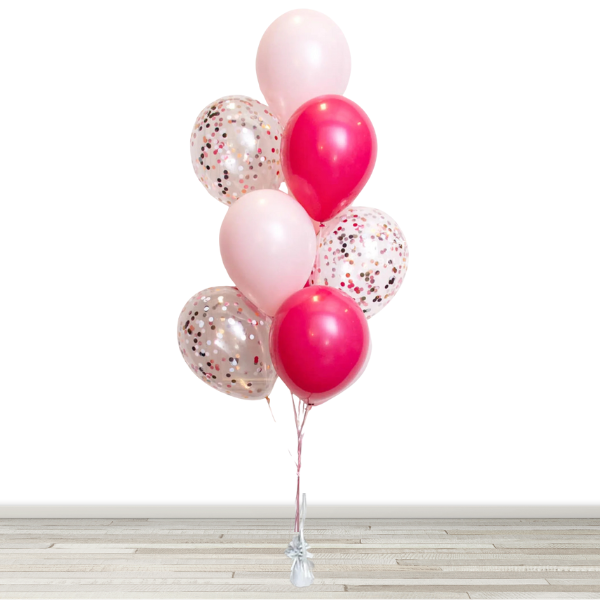 Pink Dream Confetti Balloon Bouquet - 10 Balloons