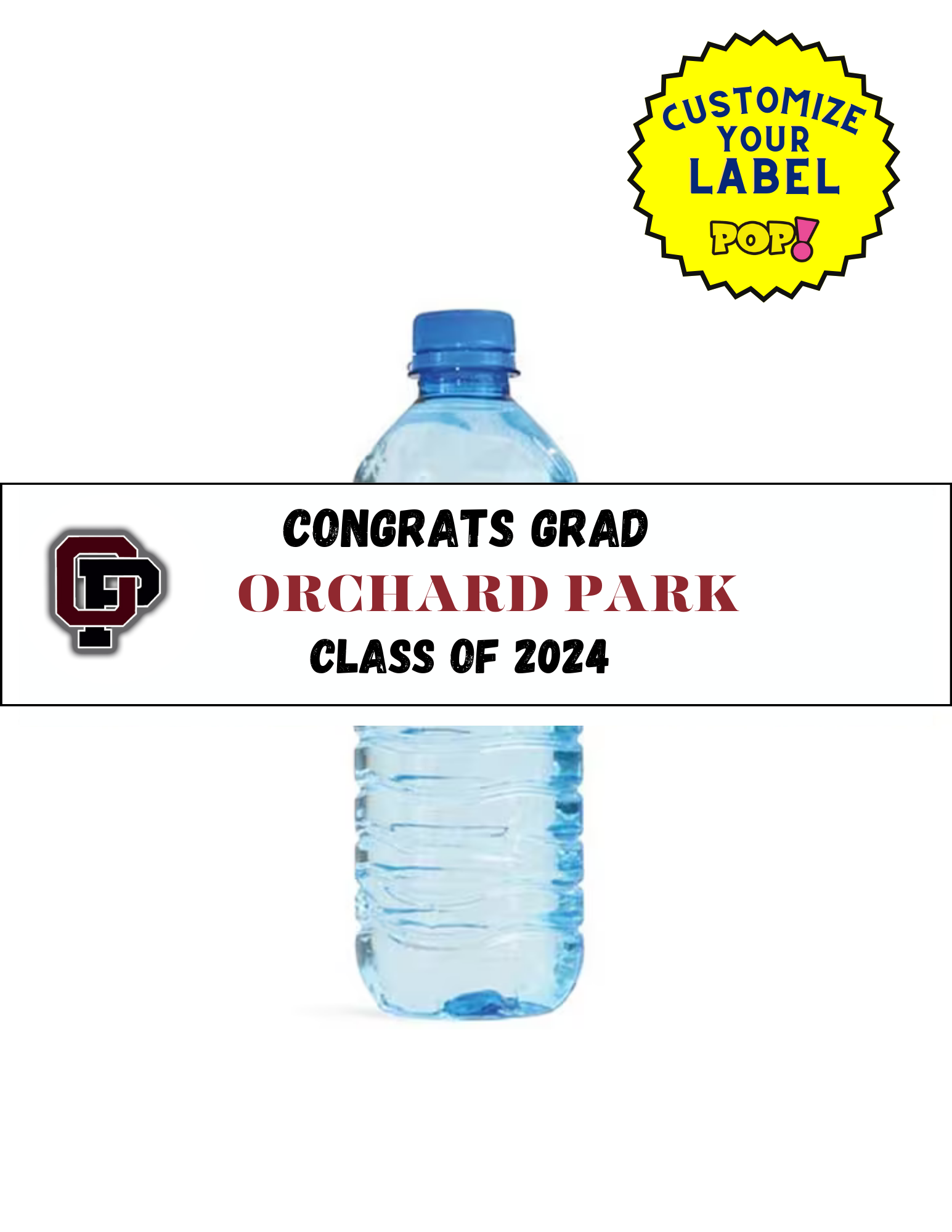 Graduation Water Bottle Labels - Pick Your School - POPPartyballoons