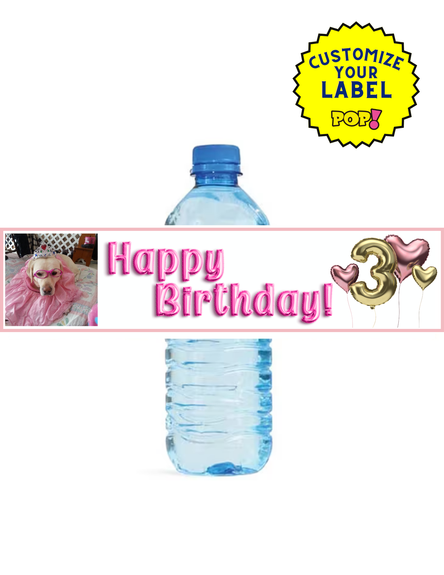 Custom Water Bottle Labels - Use Your Picture - POPPartyballoons