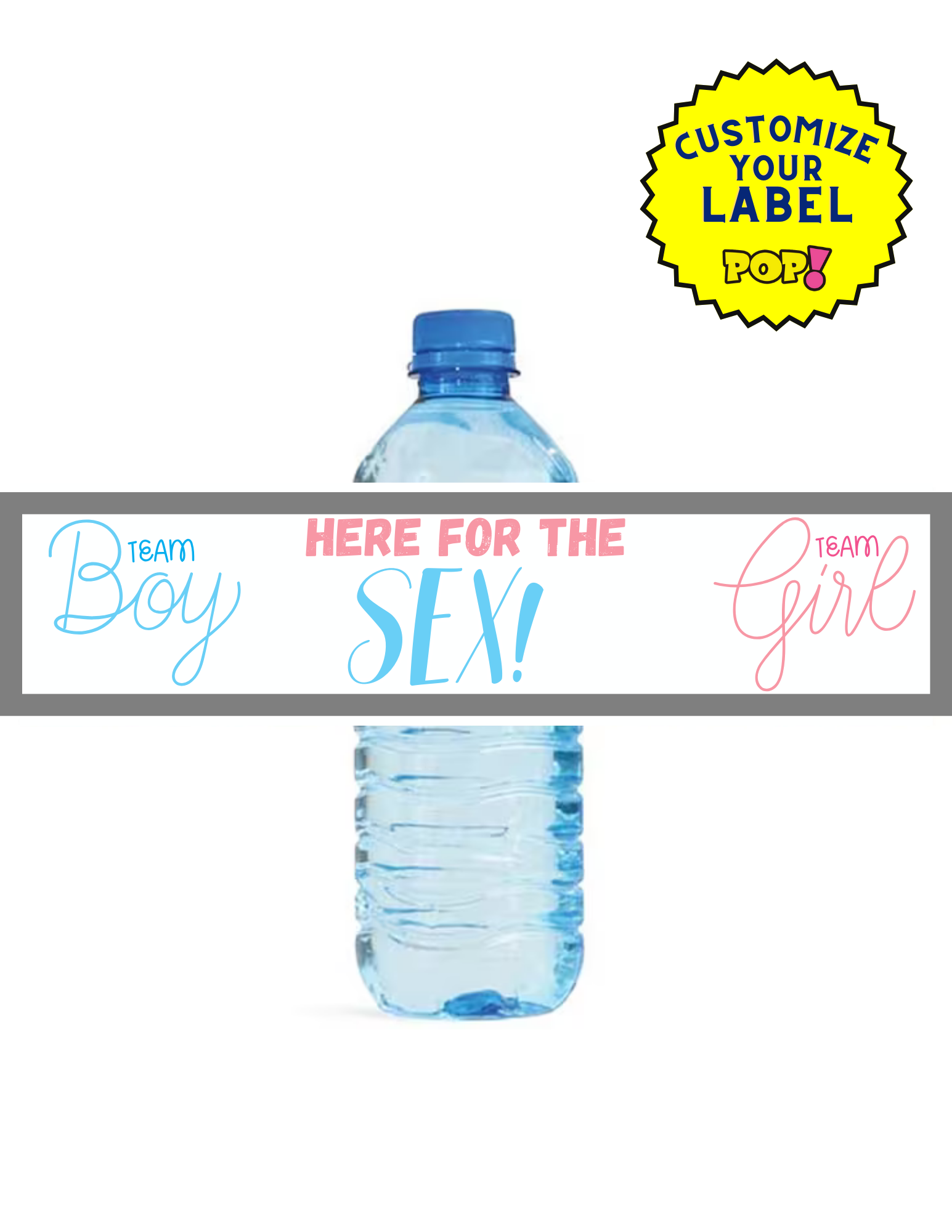 Custom Water Bottle Labels - Customize Your Image - POPPartyballoons