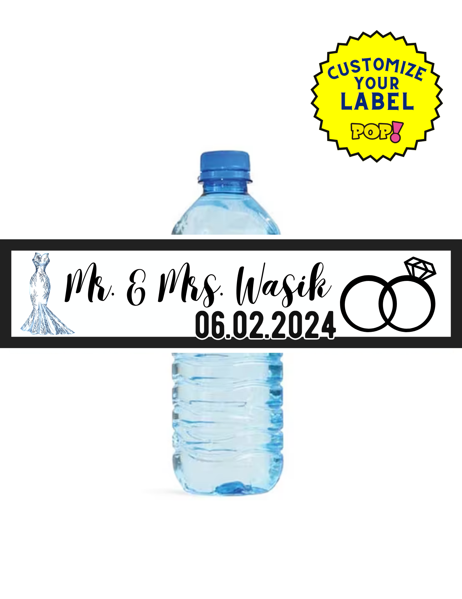 Custom Water Bottle Labels - Customize Your Image - POPPartyballoons