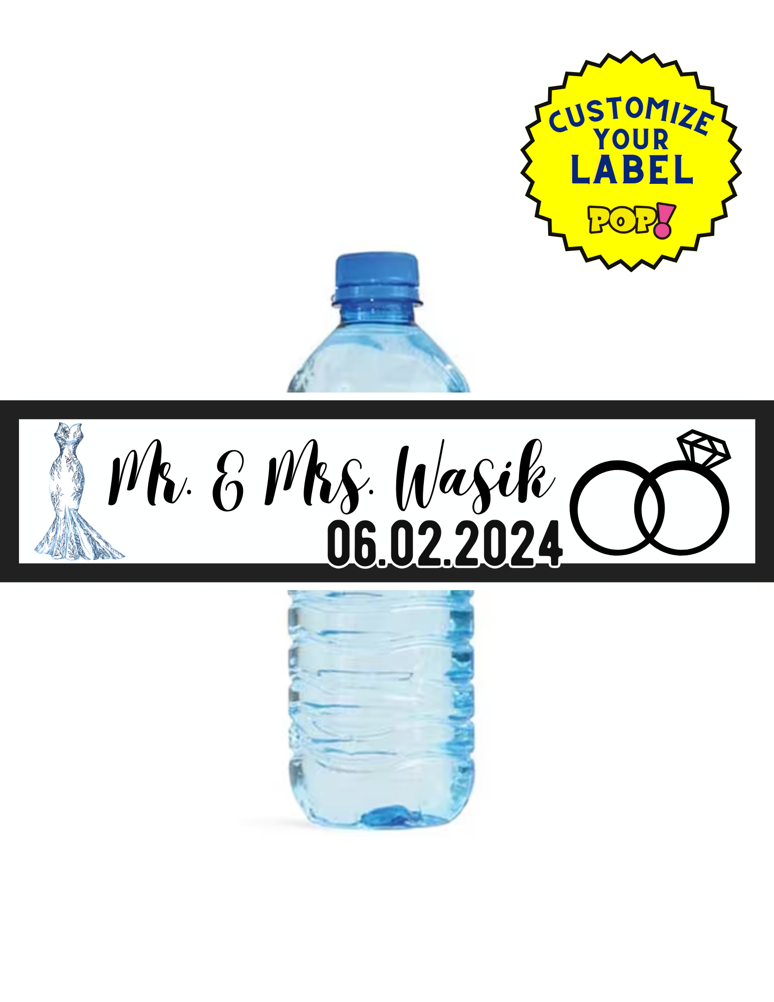 Custom Water Bottle Labels - Use Your Image - POPPartyballoons