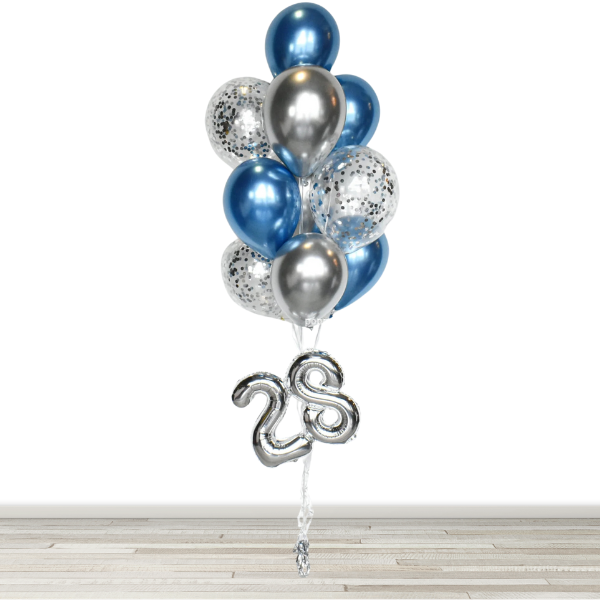 Confetti Balloon Bouquet with 16" Number- 10 Balloons - Build Your Own