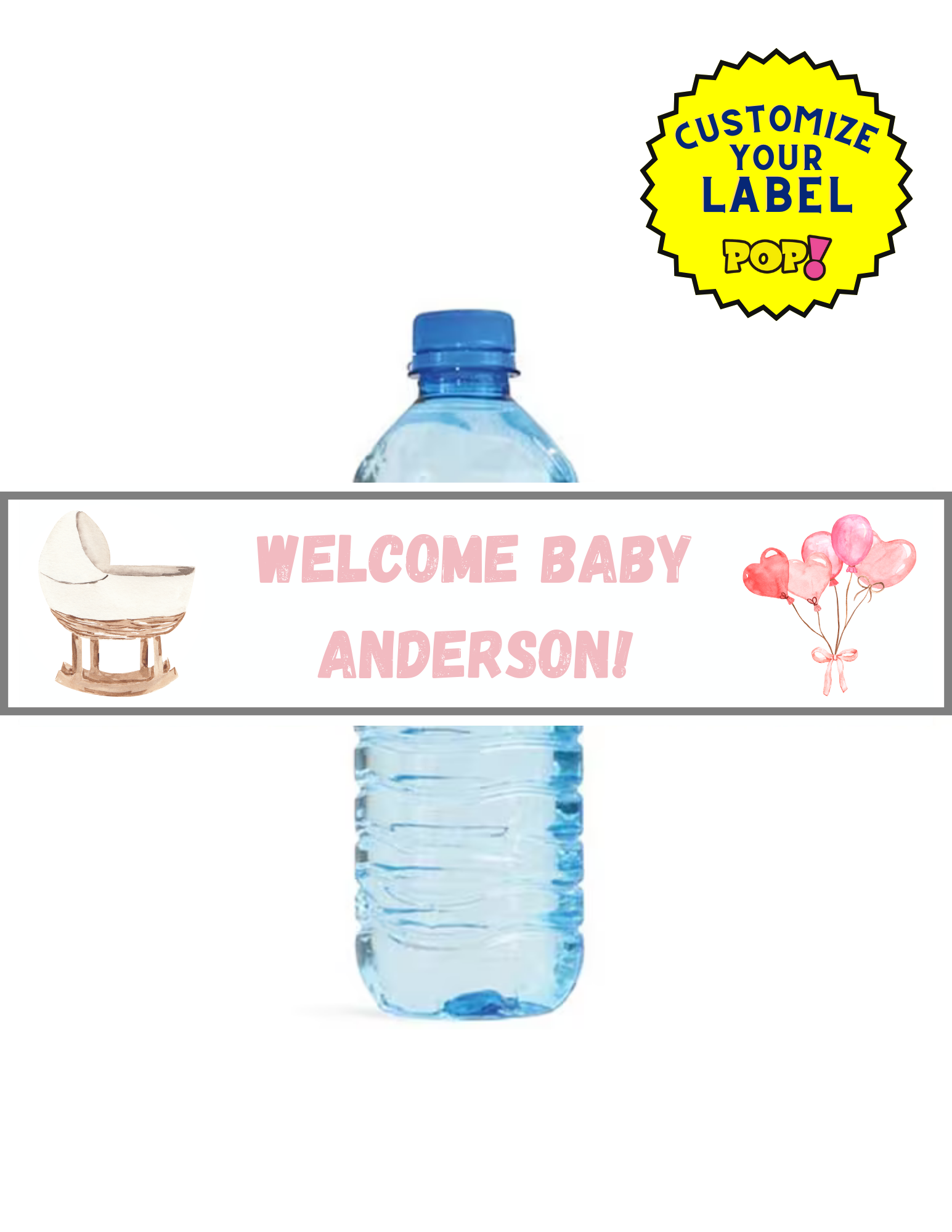 Custom Water Bottle Labels - Pick Your Image - POPPartyballoons