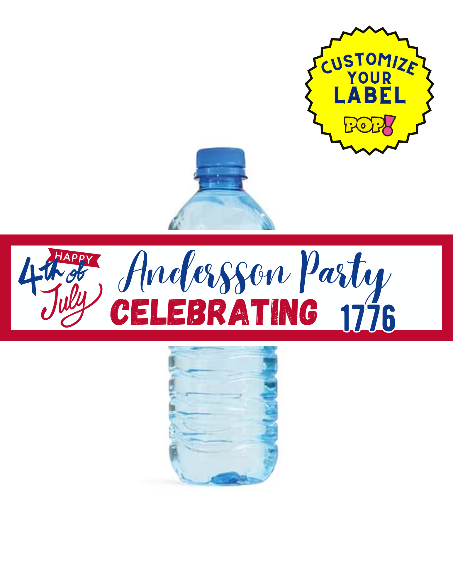 Custom Water Bottle Labels - Send Us Your Picture - POPPartyballoons