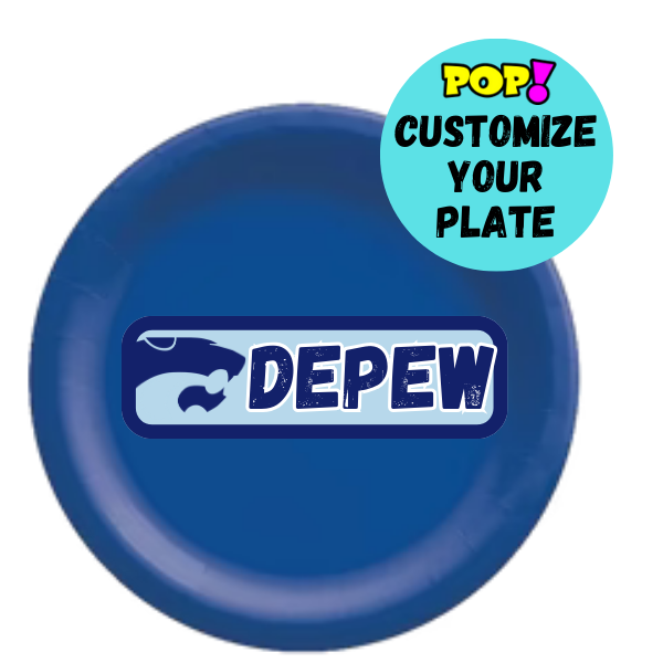 Custom School Paper Plates - 8 Ct. - POPPartyballoons