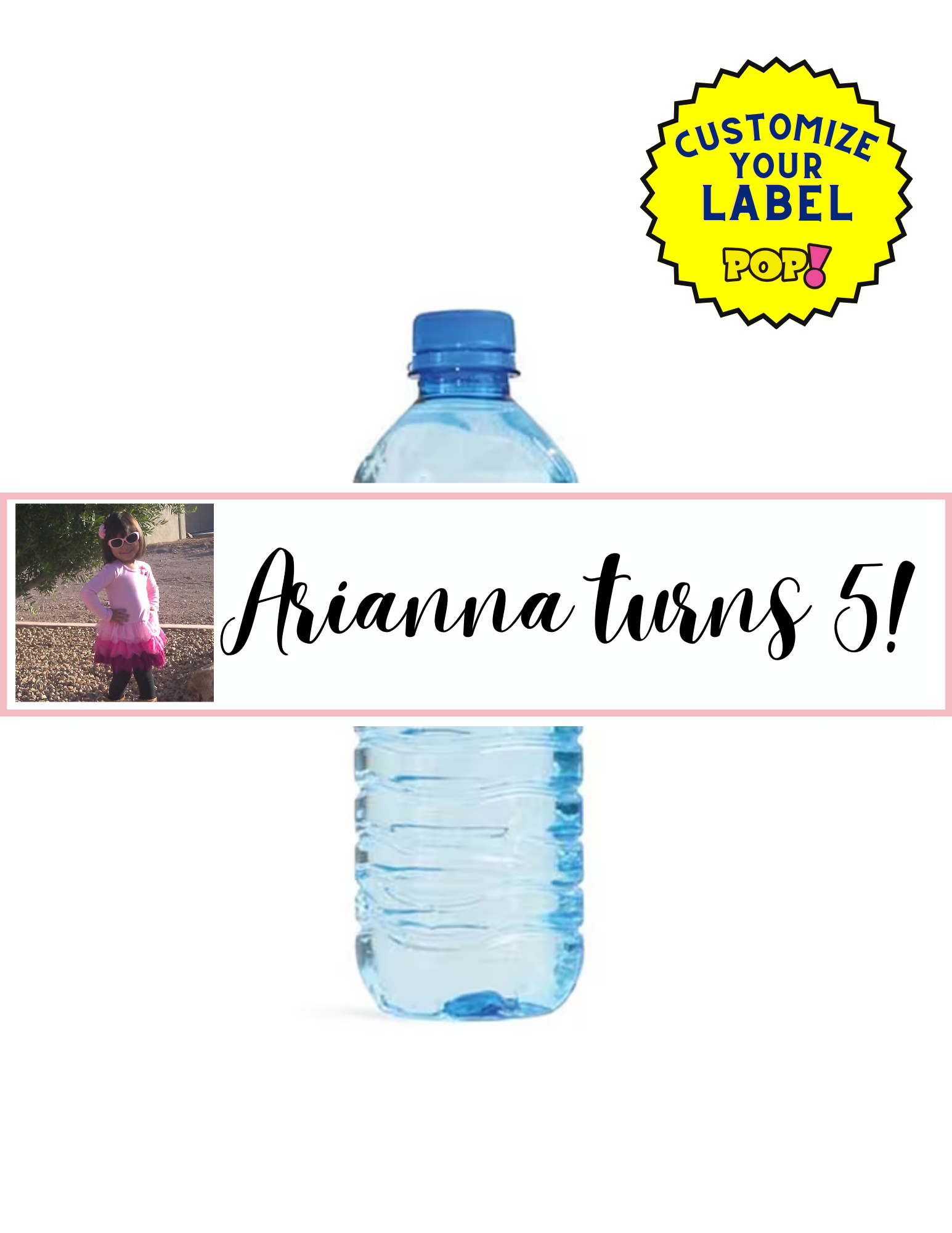 Custom Water Bottle Labels - Send Us Your Image - POPPartyballoons