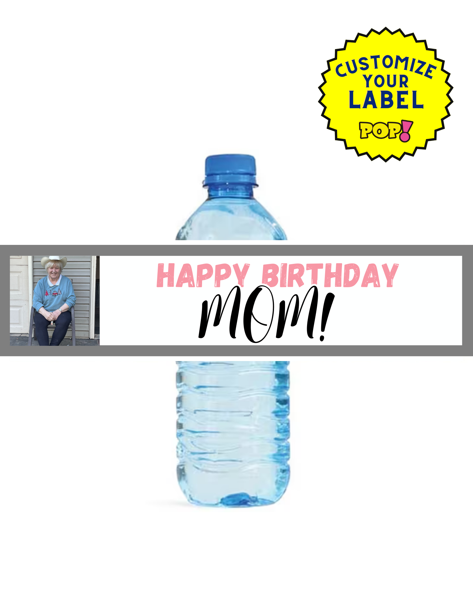 Custom Water Bottle Labels - Choose Your Image - POPPartyballoons