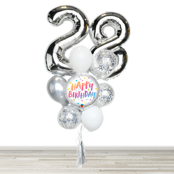 34" Number Birthday Confetti Balloon Bouquet - Build Your Own