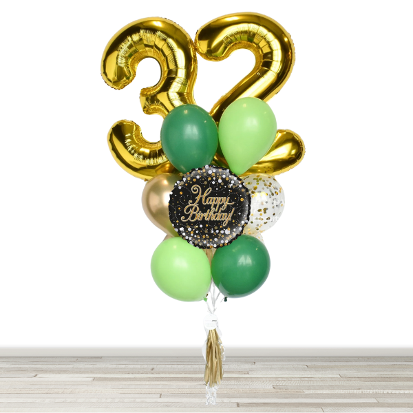 34" Number Birthday Confetti Balloon Bouquet - Build Your Own