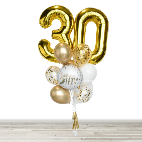 34" Number Birthday Confetti Balloon Bouquet - Build Your Own