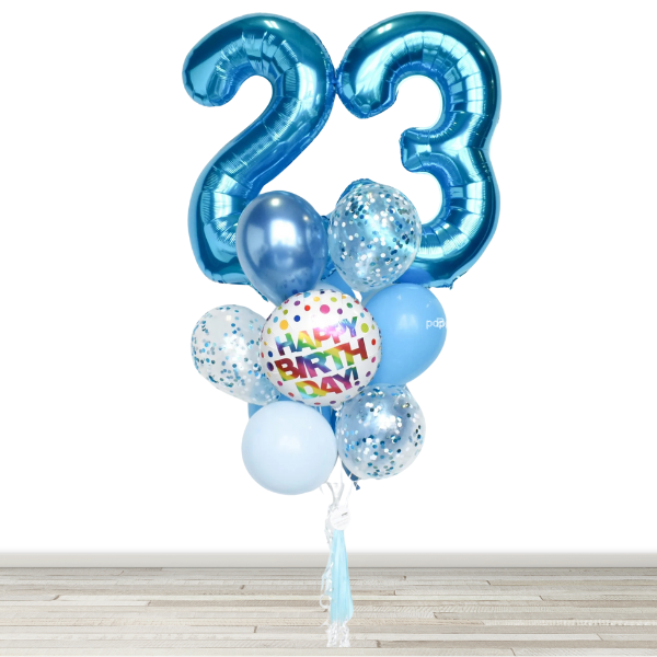 34" Number Birthday Confetti Balloon Bouquet - Build Your Own