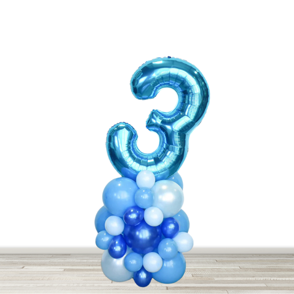 Sky Blues Number Balloon Column - 34" Number