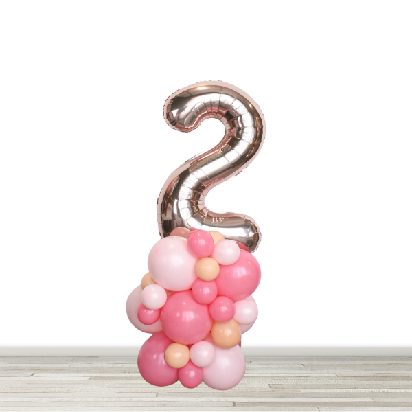 Blush and Pinks Number Balloon Column - 34" Number