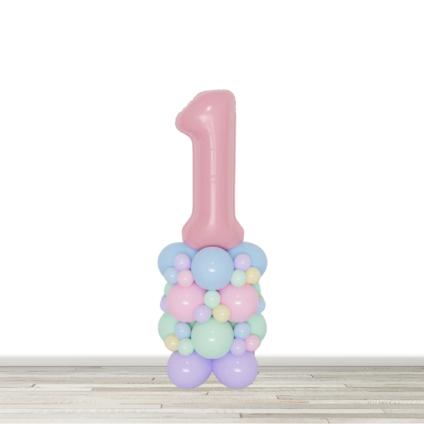 Pastel Party Number Balloon Column - 34" Number