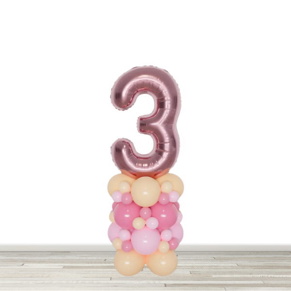 Pink and Blush Number Balloon Column - 34" Number