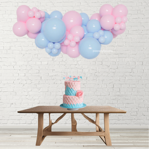 Pink and Blue Balloon Garland