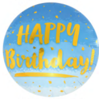Happy Birthday 18" Foil Balloon - Blue Ombre - POPPartyballoons