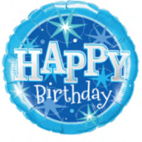 Happy Birthday 18" Foil Balloon - Blue - POPPartyballoons