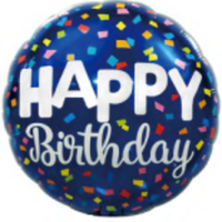 Happy Birthday 18" Foil Balloon - Dark - POPPartyballoons